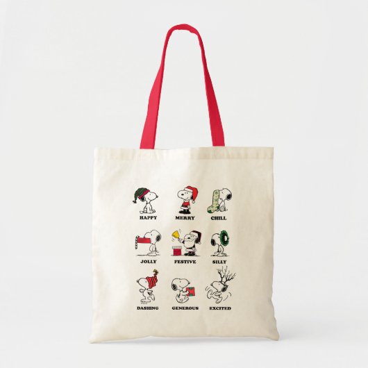 Tote Bag cacahuètes | Snoopy Christmas Holiday Moods (Devant)