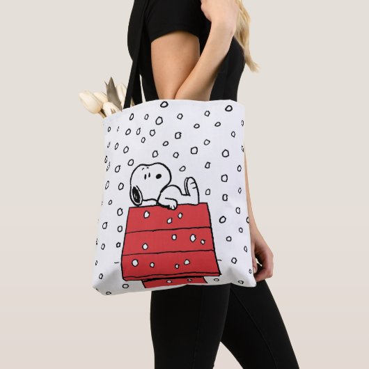 Tote Bag cacahuètes | Snoopy Doghouse Snowflakes (De près)