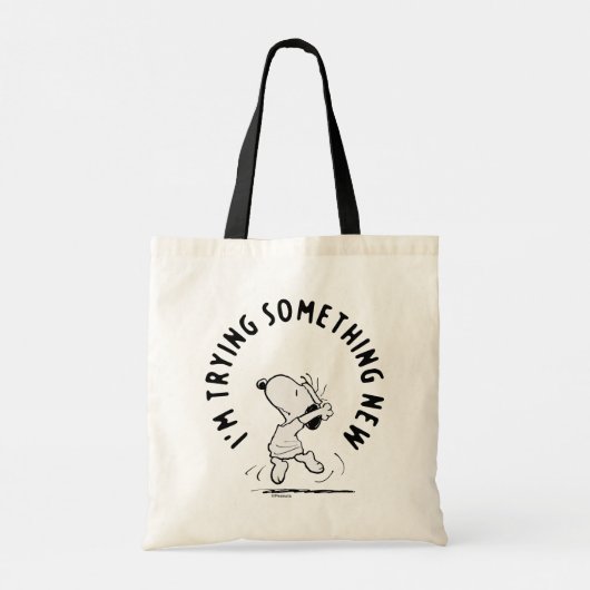 Tote Bag cacahuètes | Snoopy Essayer Quelque Chose De Nouve (Dos)