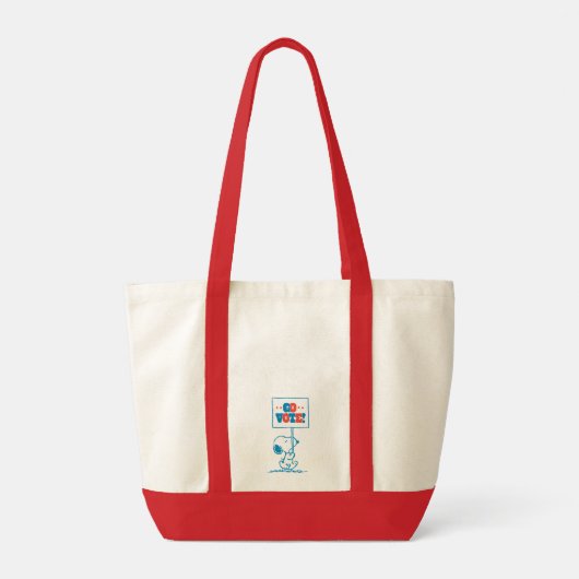 Tote Bag cacahuètes | Snoopy - Go Vote Sign (Dos)