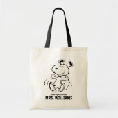 Tote Bag cacahuètes | Snoopy Grand Enseignant Personnalisé (Devant)