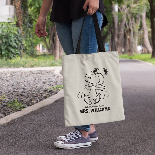 Tote Bag cacahuètes | Snoopy Grand Enseignant Personnalisé