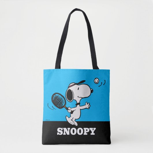 Tote Bag cacahuètes | Snoopy Joue Au Tennis (Devant)