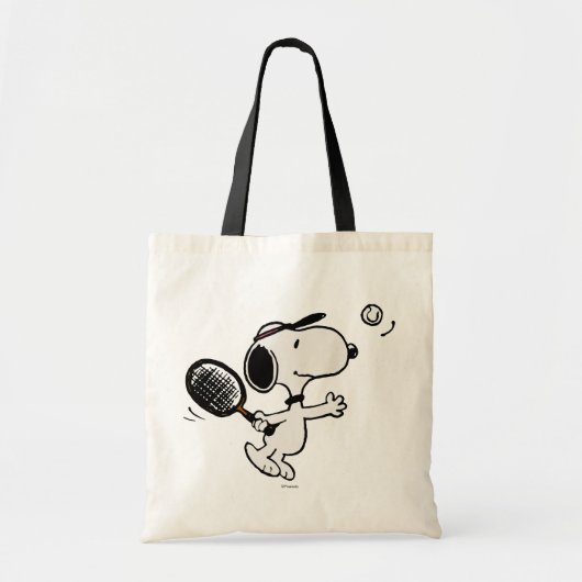 Tote Bag cacahuètes | Snoopy Joue Au Tennis (Devant)
