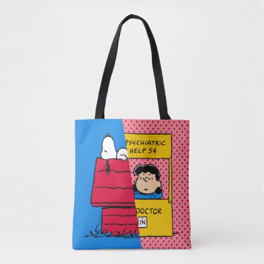 Tote Bag cacahuètes | Snoopy & Lucy Half & Half (Devant)