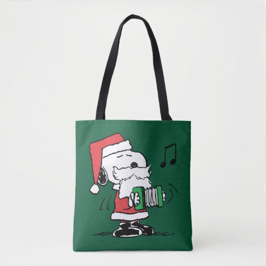 Tote Bag cacahuètes | Snoopy Santa Claus Accordian (Devant)