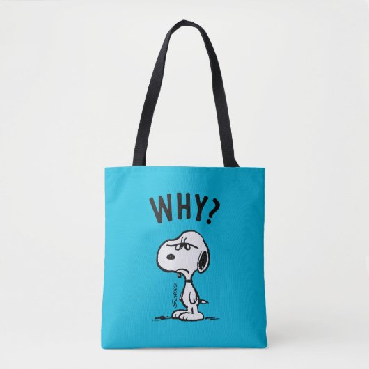 Tote Bag cacahuètes | Snoopy Se Demande Pourquoi ? (Devant)
