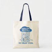 Tote Bag cacahuètes | Snoopy Sentiment Bleu Est OK Aussi (Devant)