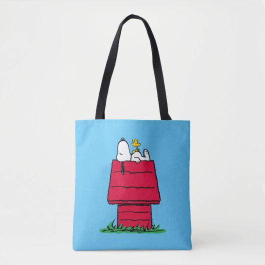 Tote Bag cacahuètes | Snoopy & Woodstock Doghouse (Devant)