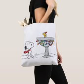 Tote Bag cacahuètes | Snoopy & Woodstock Froid Birdbath (De près)