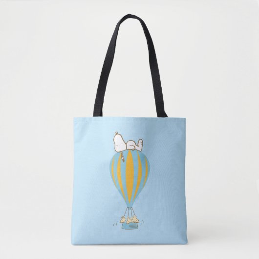 Tote Bag cacahuètes | Snoopy & Woodstock Hot Air Balloon (Devant)