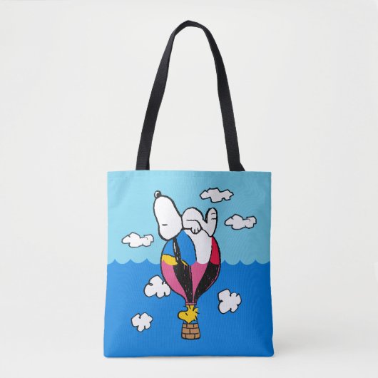 Tote Bag cacahuètes | Snoopy & Woodstock Hot Air Balloon (Devant)