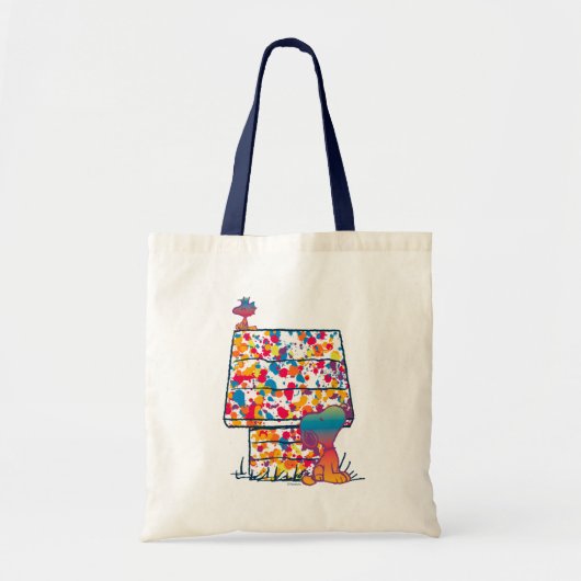 Tote Bag cacahuètes | Snoopy & Woodstock Rainbow Paint (Devant)