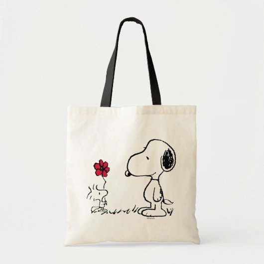 Tote Bag cacahuètes | Snoopy & Woodstock Rouge & Noir (Devant)