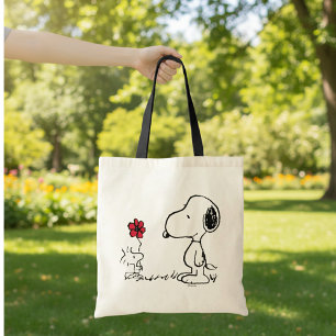 Tote Bag cacahuètes Snoopy & Woodstock Rouge & Noir