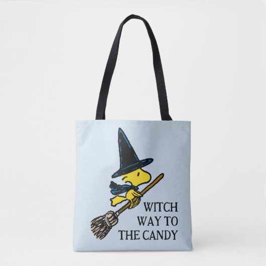 Tote Bag cacahuètes | Woodstock Halloween Witch (Devant)