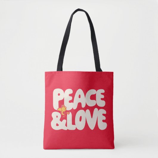 Tote Bag cacahuètes | Woodstock Peace & Love (Devant)