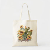 Tote Bag Cactus à fleurs jaunes (Devant)