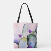 Tote Bag Cactus à fleurs pourpres (Nopal) (Dos)