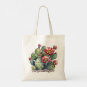 Tote Bag Cactus à fleurs rouges (Dos)