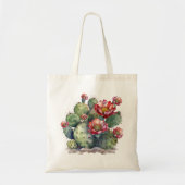 Tote Bag Cactus à fleurs rouges (Devant)