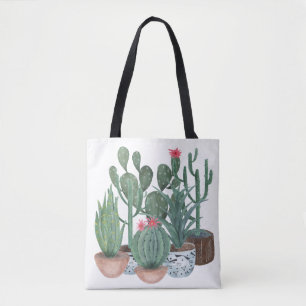 Tote Bag Cactus aquarelle.