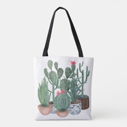 Tote Bag Cactus aquarelle. (Dos)