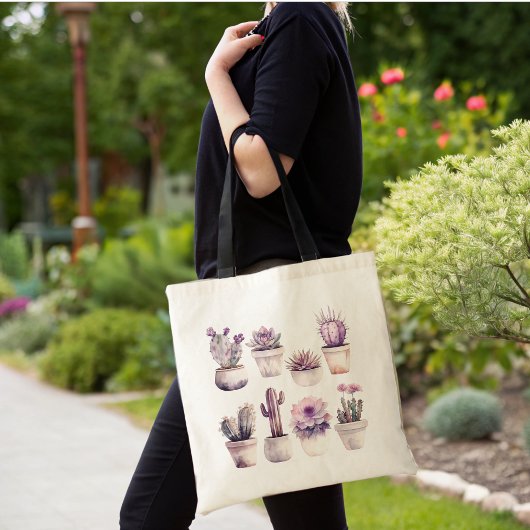 Tote Bag cactus aquarelle