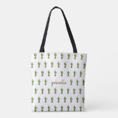 Tote Bag Cactus bohème avec nom (Dos)