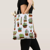 Tote Bag Cactus Charme : Aquarelle Texture Succulente. (De près)