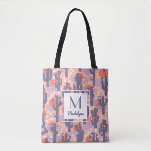 Tote Bag Cactus Desert Sunset Botanique Floral Personnalisé