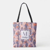 Tote Bag Cactus Desert Sunset Botanique Floral Personnalisé (Dos)