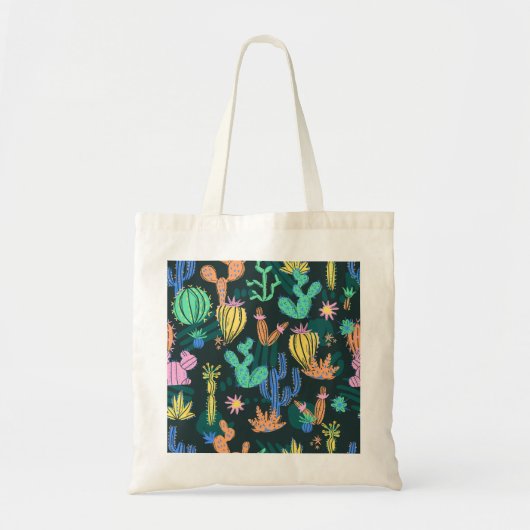 Tote Bag Cactus dessiné à la main : sans couture scandinave (Devant)