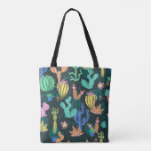 Tote Bag Cactus dessiné à la main : sans couture scandinave (Dos)