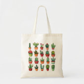 Tote Bag Cactus du désert pointillés et succulents (Devant)