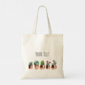 Tote Bag Cactus et succulents dans des pots d'or Roses (Dos)