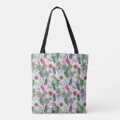Tote Bag Cactus exotique d'aquarelle de Boho et motif (Dos)