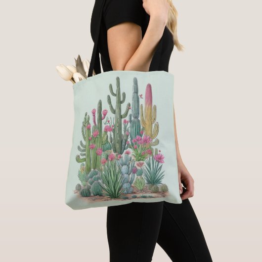 Tote Bag Cactus floral (De près)