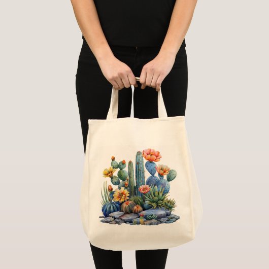 Tote Bag Cactus florissants et succulents (Devant (produit))