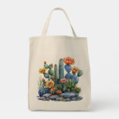 Tote Bag Cactus florissants et succulents (Dos)