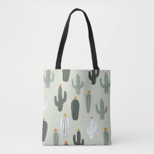 Tote Bag Cactus mignons sans couture motif, arrière - plan