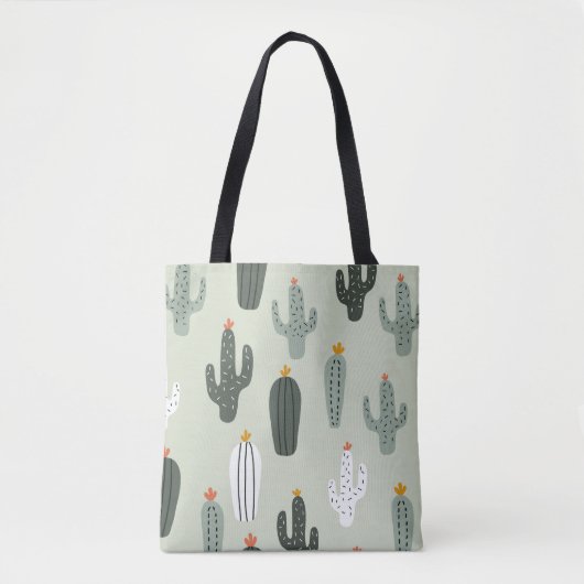 Tote Bag Cactus mignons sans couture motif, arrière - plan (Devant)
