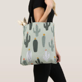 Tote Bag Cactus mignons sans couture motif, arrière - plan (De près)