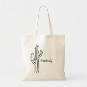 Tote Bag Cactus moderne avec nom personnalisé