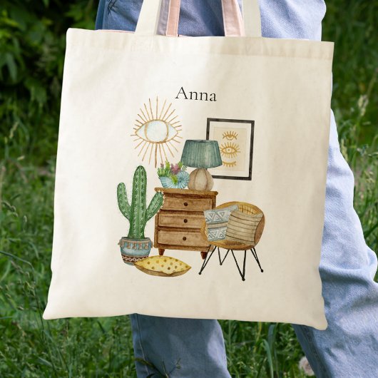 Tote Bag Cactus Moderne Bohème