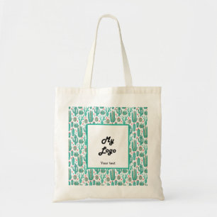 Tote Bag Cactus motif fantaisie texte du logo commercial