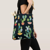 Tote Bag Cactus motif sans soudure en style patchwork avec (De près)