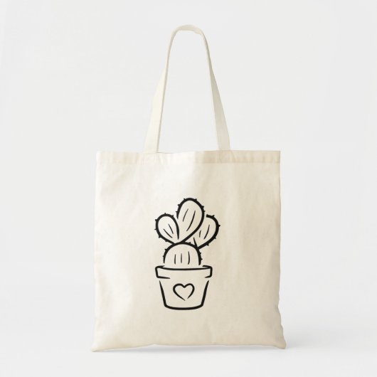 Tote Bag Cactus noir (Devant)