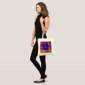 Tote Bag Cactus numérique du désert Monogramme violet Perso (Devant (modèle))