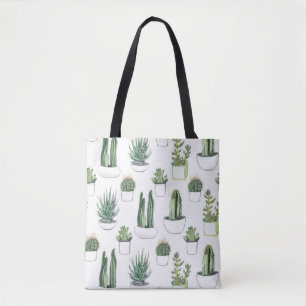 Tote Bag Cactus pour aquarelle et Succulent